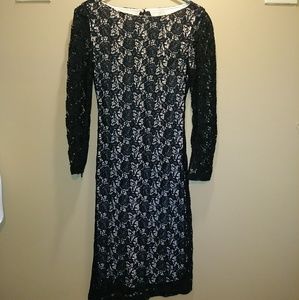 Alice + Olivia dress black lace size 4
